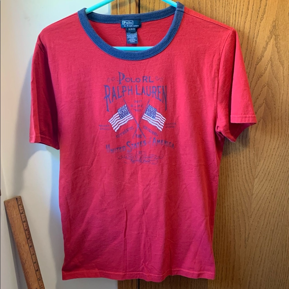 Polo Ralph Lauren Boys XL 18-20 Flag T shirt